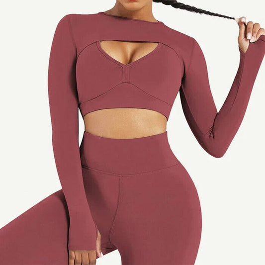 Women's 3-Piece Seamless Yoga Set – Gym & Fitness Outfit