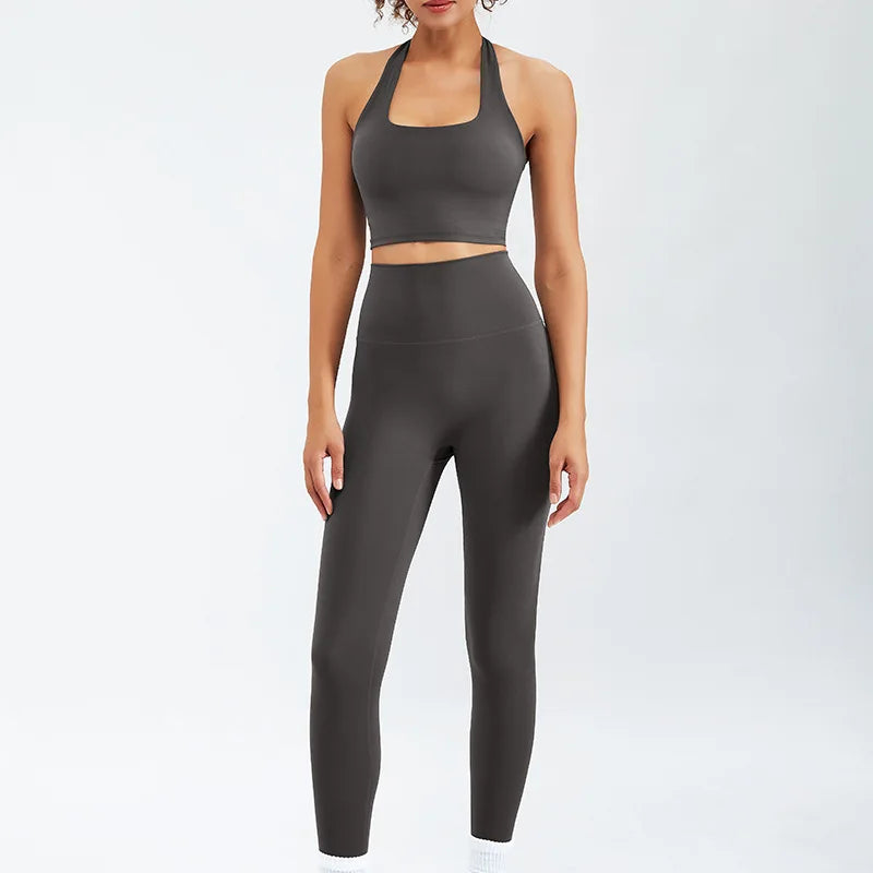 Conjunto de yoga para mujer de 2 o 3 piezas, traje de entrenamiento de gimnasio de fitness transpirable de cintura alta