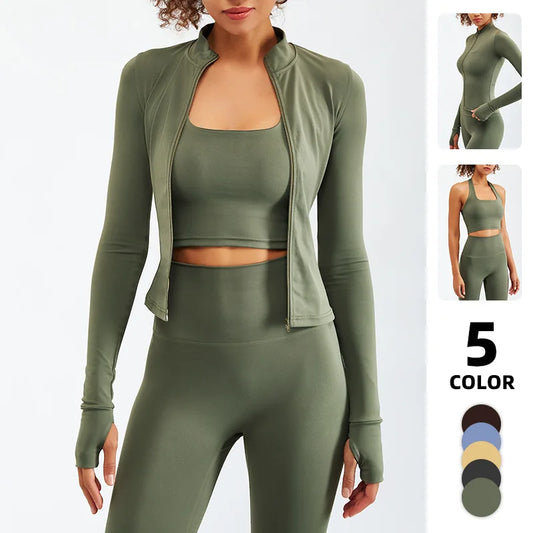 Conjunto de yoga para mujer de 2 o 3 piezas, traje de entrenamiento de gimnasio de fitness transpirable de cintura alta