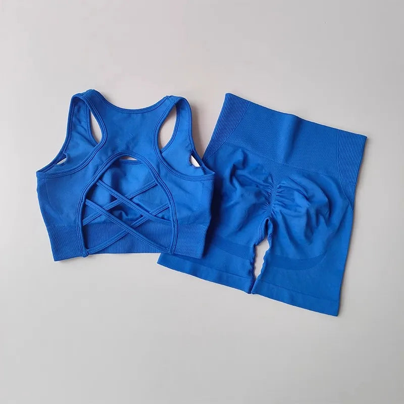 Seamless Yoga Set – Sports Bra & Shorts