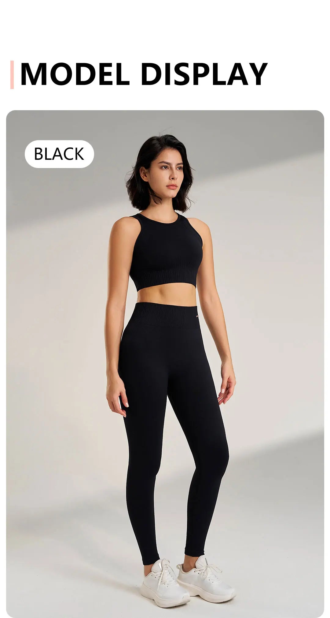 Conjunto de yoga sin costuras para mujer: leggings de cintura alta y camiseta de entrenamiento