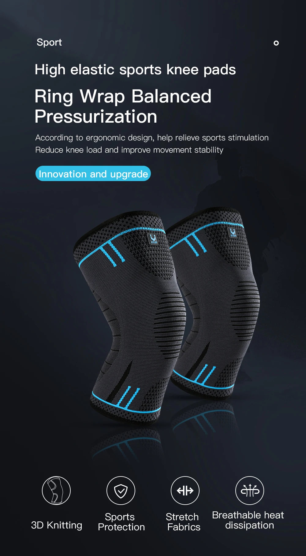 1PC Elastic Knee Pads – Breathable Support