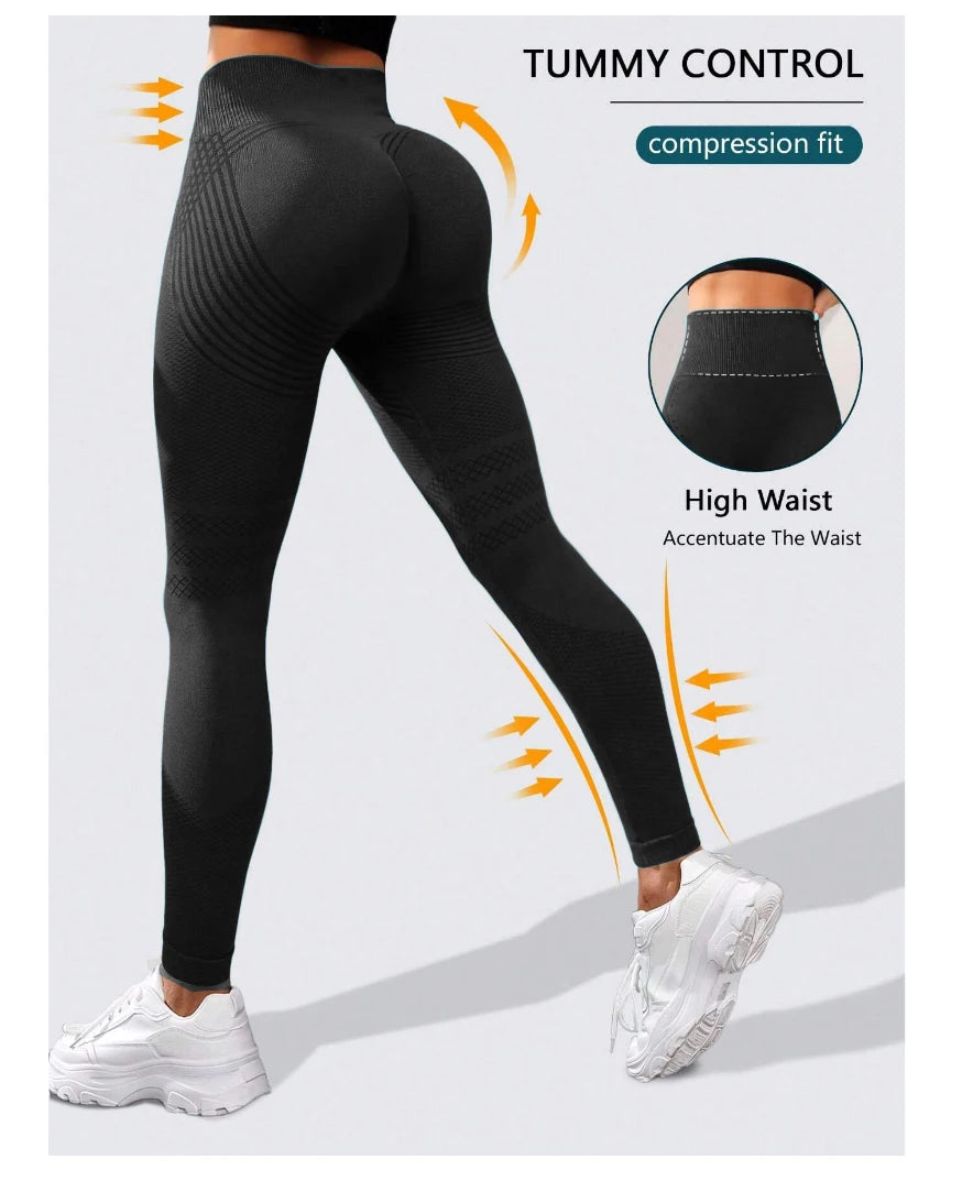 Pantalones de yoga deportivos de 3 piezas para mujer, leggings de cintura alta y levantamiento de cadera