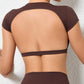 Women's Breathable Backless Sports Crop Top