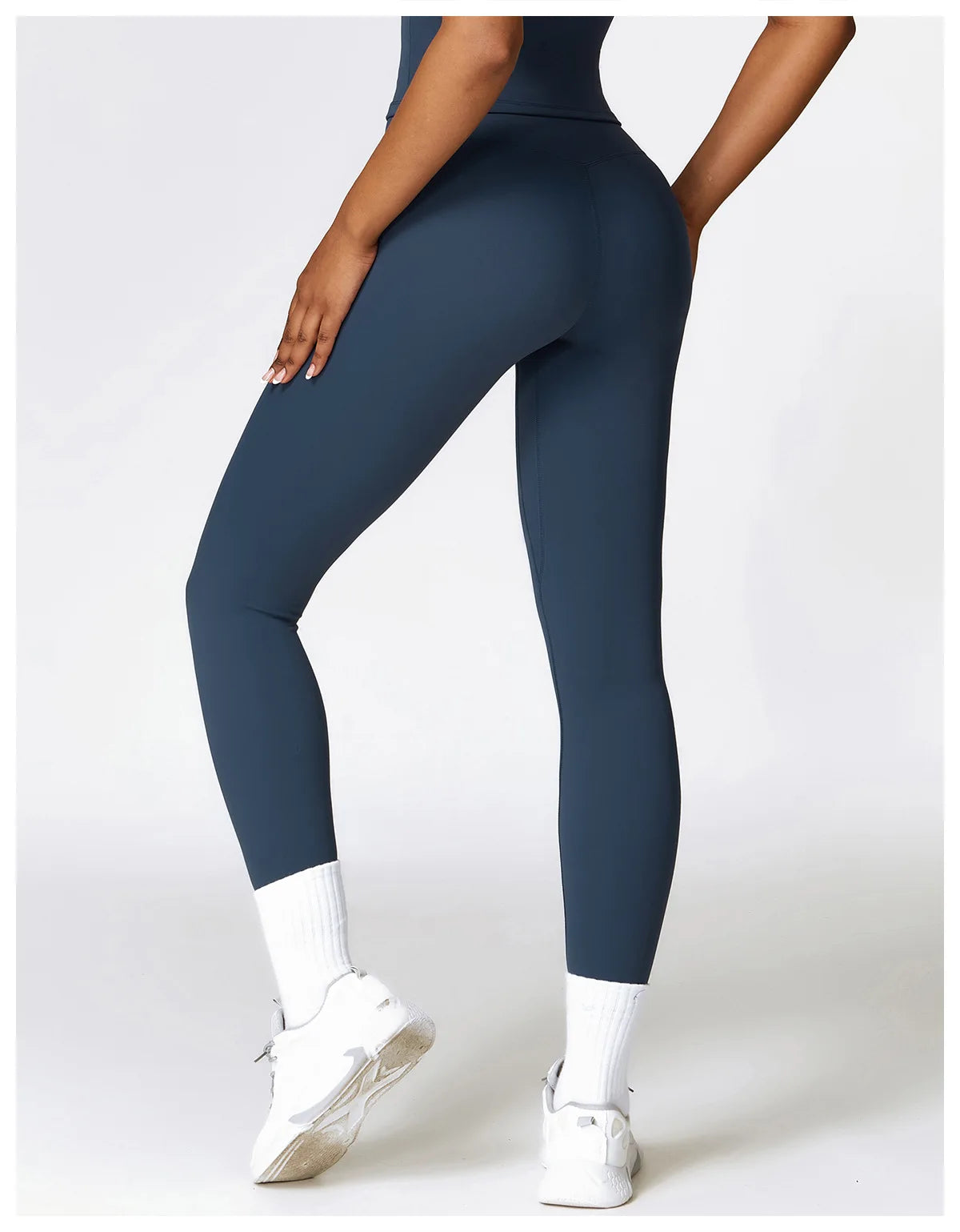 Conjunto de yoga de 2 piezas sin costuras para mujer: top corto de manga larga y leggings de cintura alta para entrenamiento