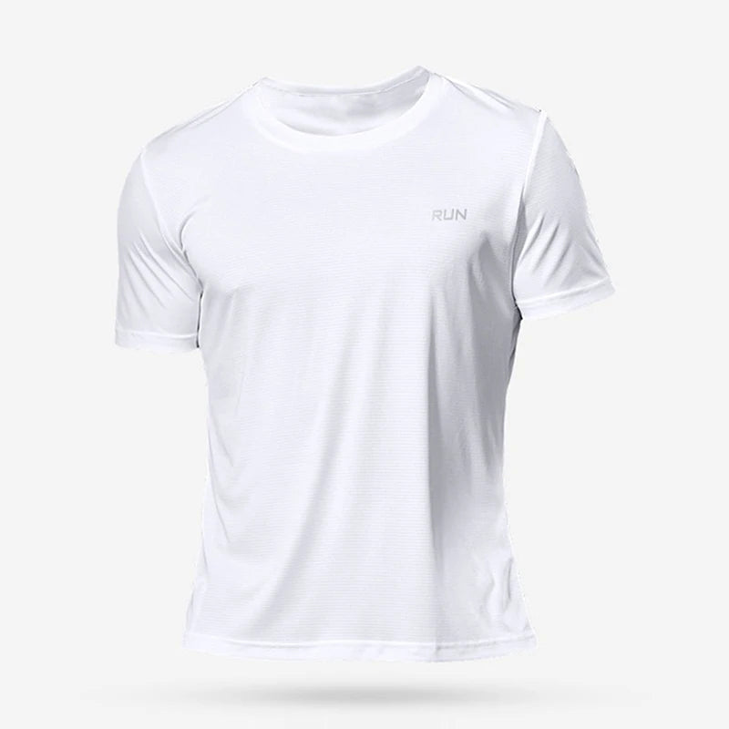 Camiseta de gimnasio de secado rápido para hombre: manga corta, para correr, para culturismo, de gran tamaño