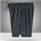 Pantalones deportivos de seda de hielo para correr, gimnasio, entrenamiento, ropa deportiva, pantalones cortos para hombre