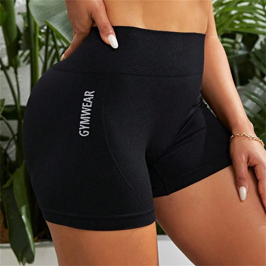 Pantalones cortos deportivos de yoga transpirables de secado rápido con realce de glúteos y cintura alta para mujer