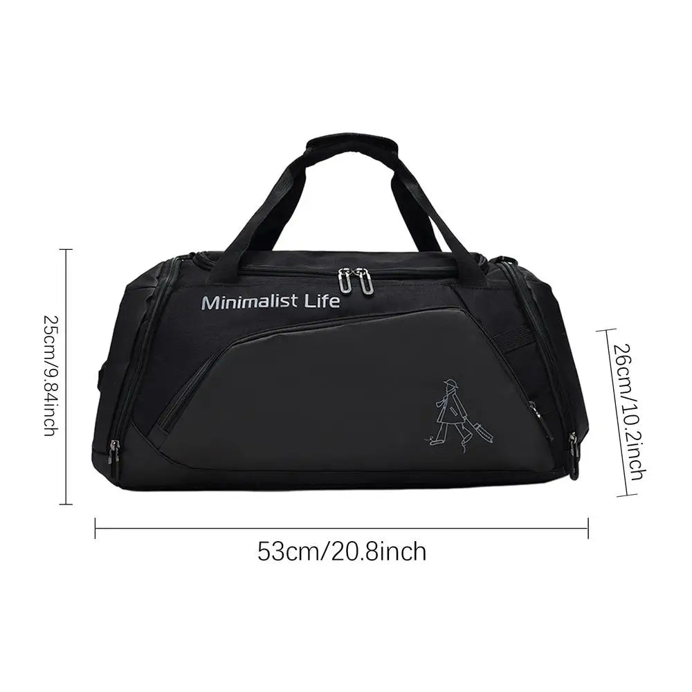 Large Waterproof Gym Duffel Bag with Shoe Compartment