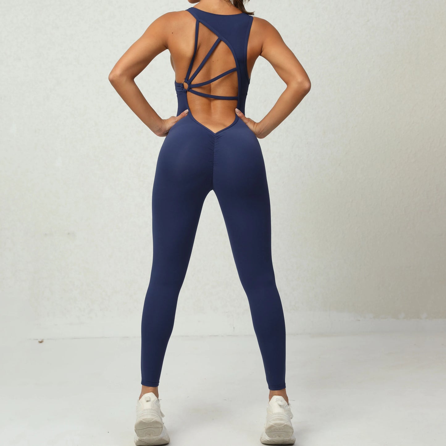 Mono de yoga sin mangas para mujer: traje de gimnasio de una pieza, leggings elásticos y transpirables