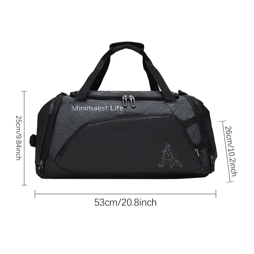 Large Waterproof Gym Duffel Bag with Shoe Compartment