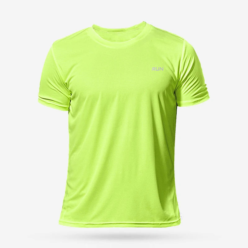 Camiseta de gimnasio de secado rápido para hombre: manga corta, para correr, para culturismo, de gran tamaño