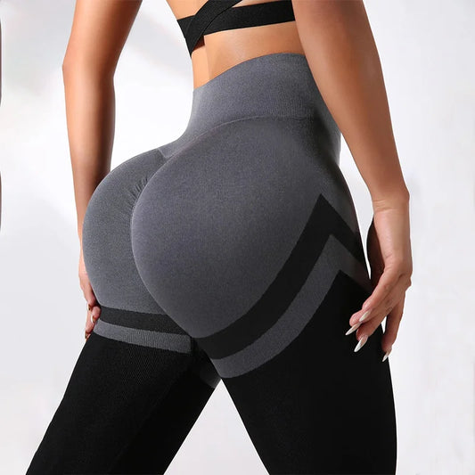 Leggings sin costuras para mujer, pantalones de yoga de cintura alta, mallas elásticas que levantan los glúteos