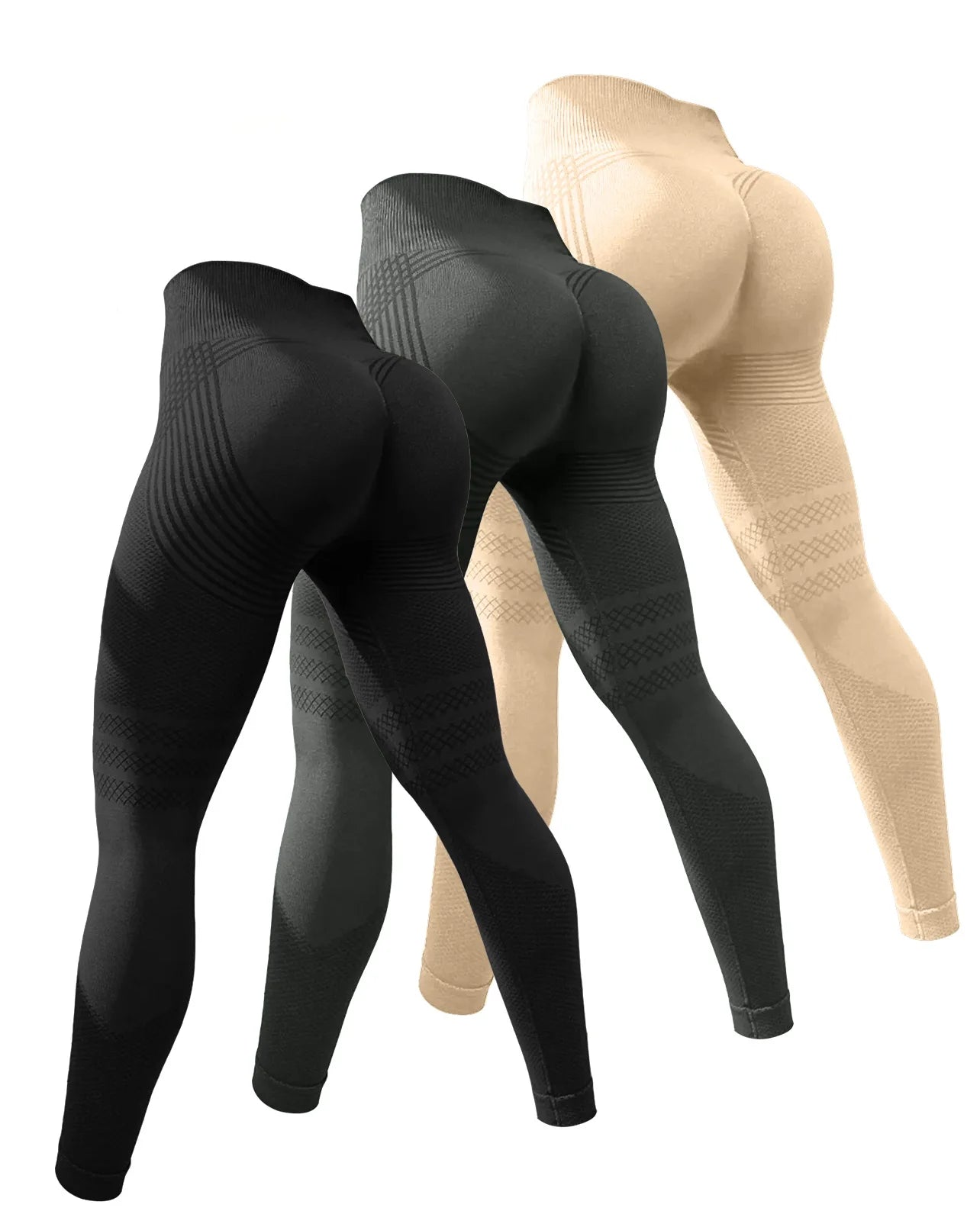 Pantalones de yoga deportivos de 3 piezas para mujer, leggings de cintura alta y levantamiento de cadera