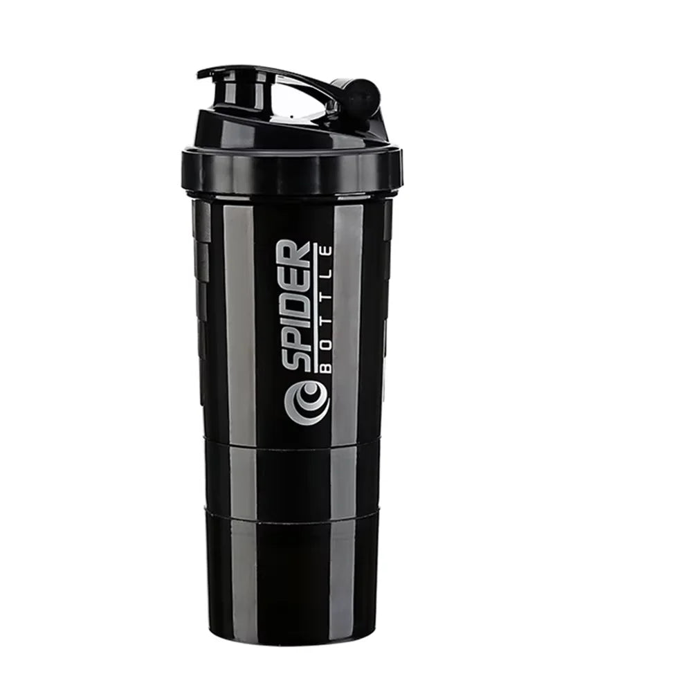 3-Layer Protein Shaker Bottle – Gym & Fitness Mixer