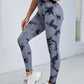 Pantalones de yoga con efecto tie dye para mujer, leggings push-up de cintura alta sin costuras para fitness