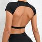 Women's Breathable Backless Sports Crop Top