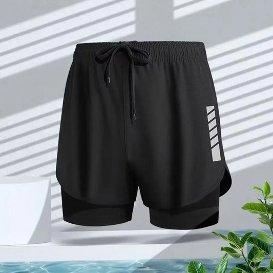 Men's Quick-Dry Double-Layer Swim Shorts