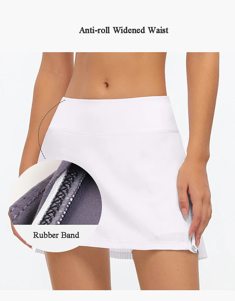 Falda de tenis para mujer, falda de fitness, pantalones cortos para correr, ropa de golf, con bolsillo