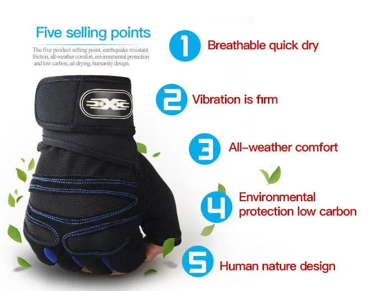 Gym Weightlifting Gloves – Shockproof & Breathable