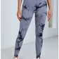 Pantalones de yoga con efecto tie dye para mujer, leggings push-up de cintura alta sin costuras para fitness