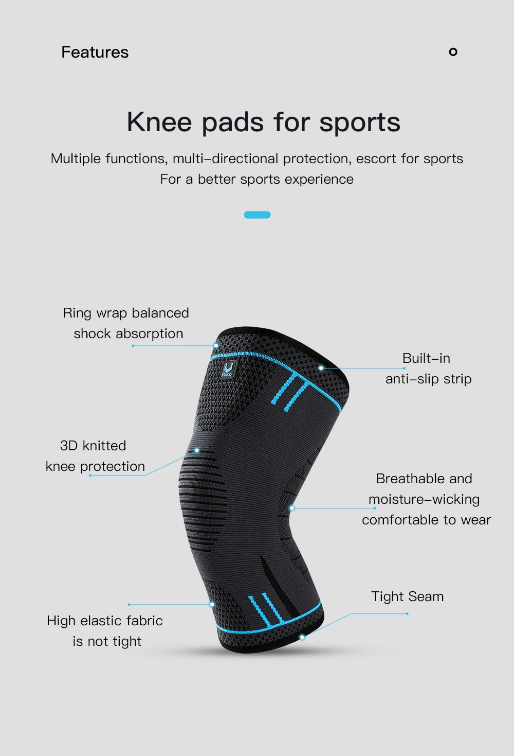 1PC Elastic Knee Pads – Breathable Support