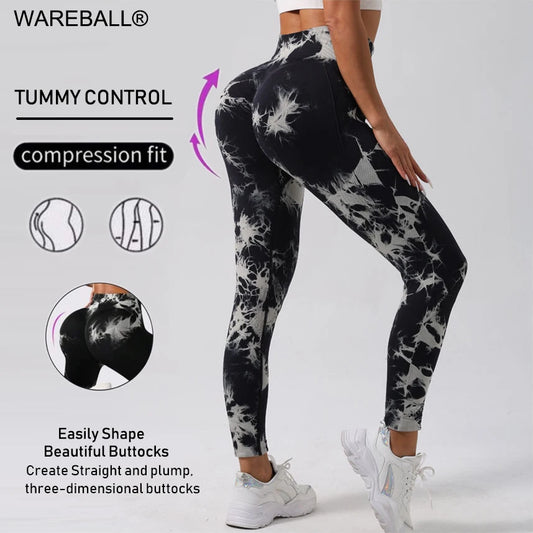 Women's High-Waist Tie-Dye Seamless Leggings