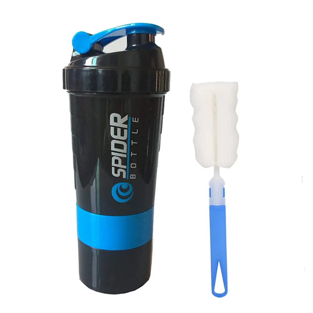 3-Layer Protein Shaker Bottle – Gym & Fitness Mixer