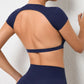 Women's Breathable Backless Sports Crop Top