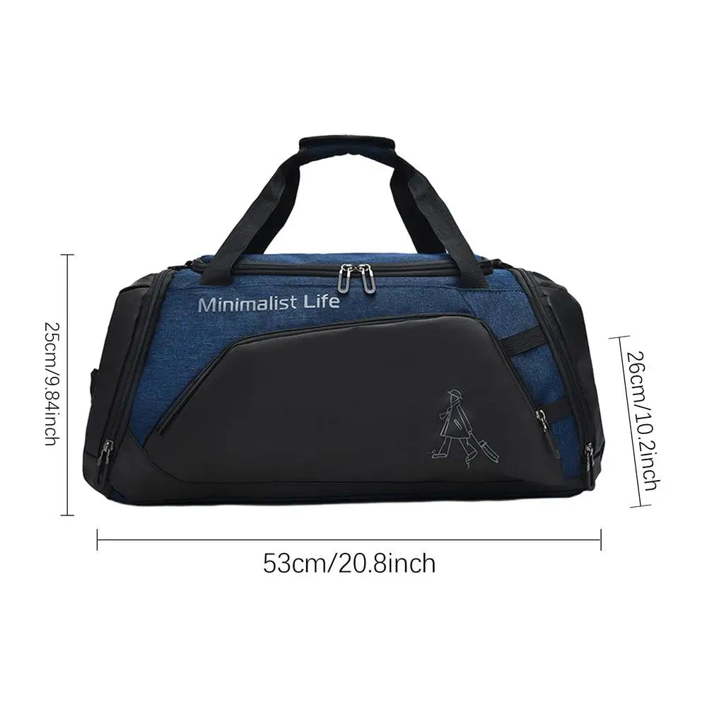 Large Waterproof Gym Duffel Bag with Shoe Compartment