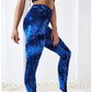 Pantalones de yoga con efecto tie dye para mujer, leggings push-up de cintura alta sin costuras para fitness