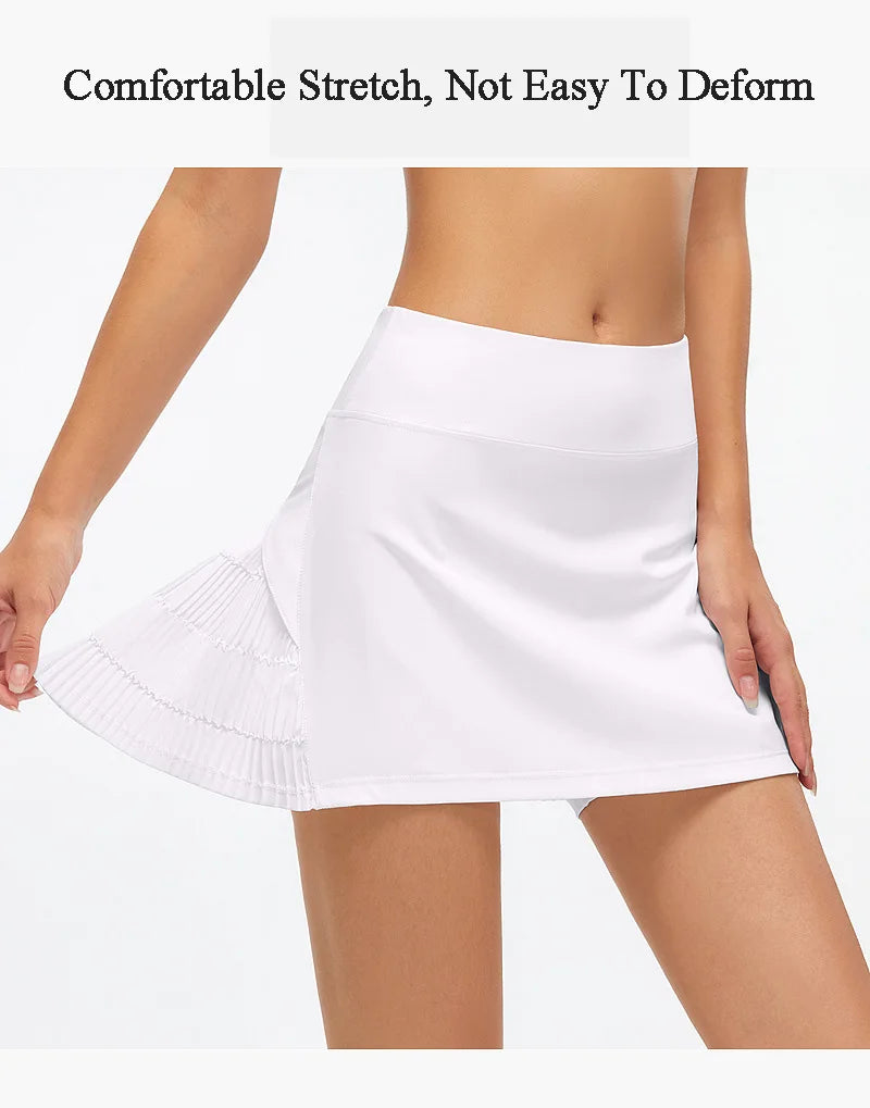 Falda de tenis para mujer, falda de fitness, pantalones cortos para correr, ropa de golf, con bolsillo