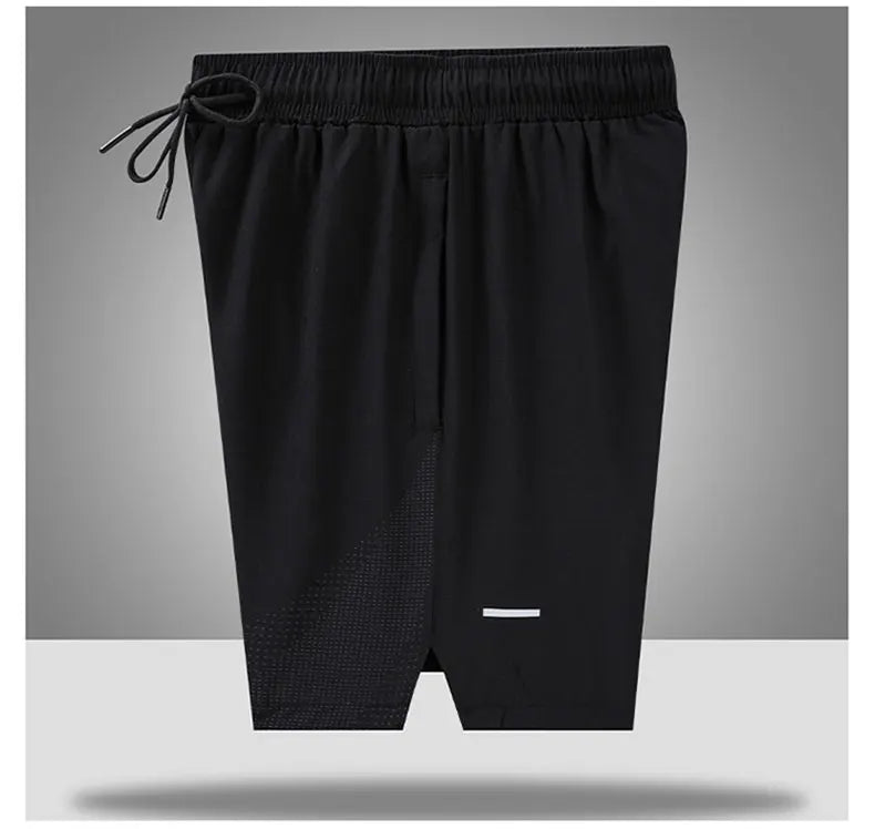 Pantalones deportivos de seda de hielo para correr, gimnasio, entrenamiento, ropa deportiva, pantalones cortos para hombre