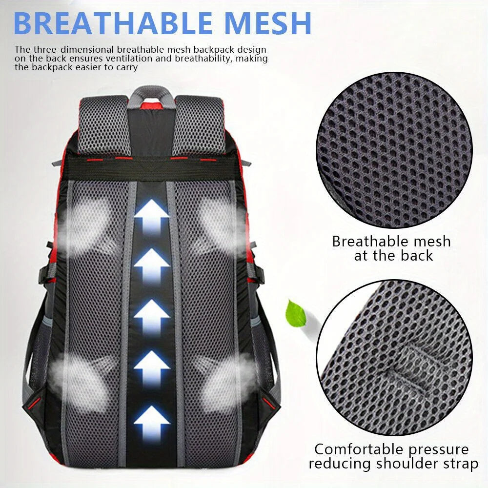 Mochila de senderismo impermeable de gran capacidad, ligera, para viajes al aire libre y deportes